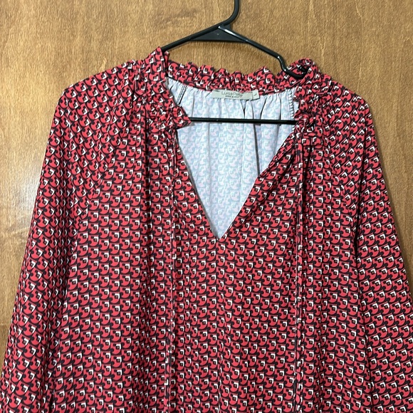 MADE IN ITALY - Luisa Perla Red and Black Geometric Design A-Line Dress - Picture 2 of 6